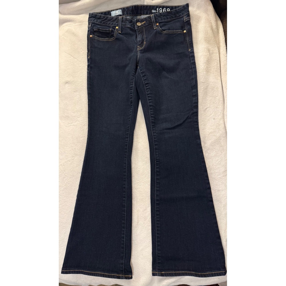 Gap 1969 Curvy Flare Jeans Dark Wash Indigo Denim Size 27s Women